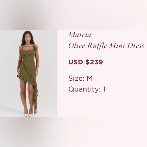 house of cb green ruffle dress House Of CB main image 1
